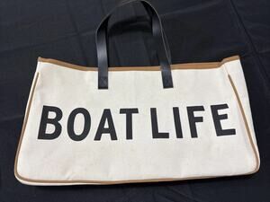 Santa Barbara “Boat Life” Canvas Tote Bag 20x11x6 Inches